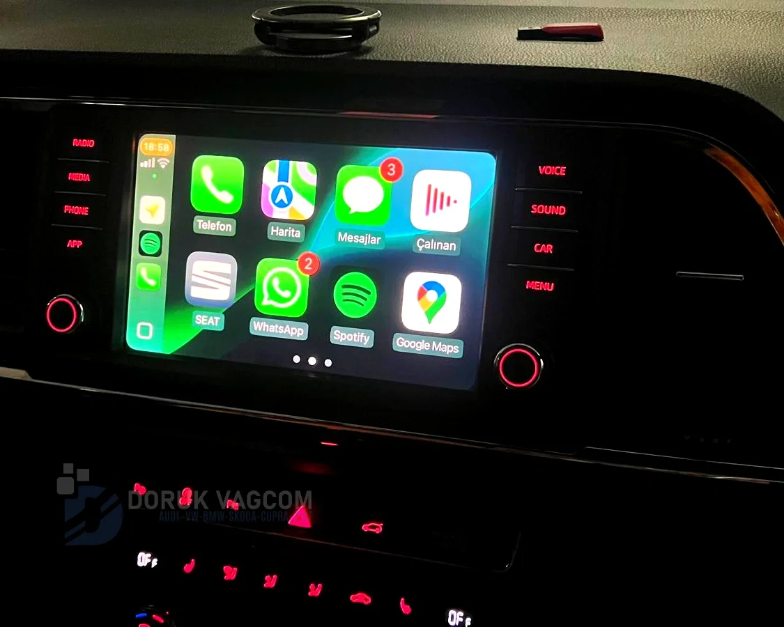 Seat Leon 5F (2012-2020) Seat Leon MK3 5F CarPlay Aktivasyonu Navigasyon Multimedya Montajı