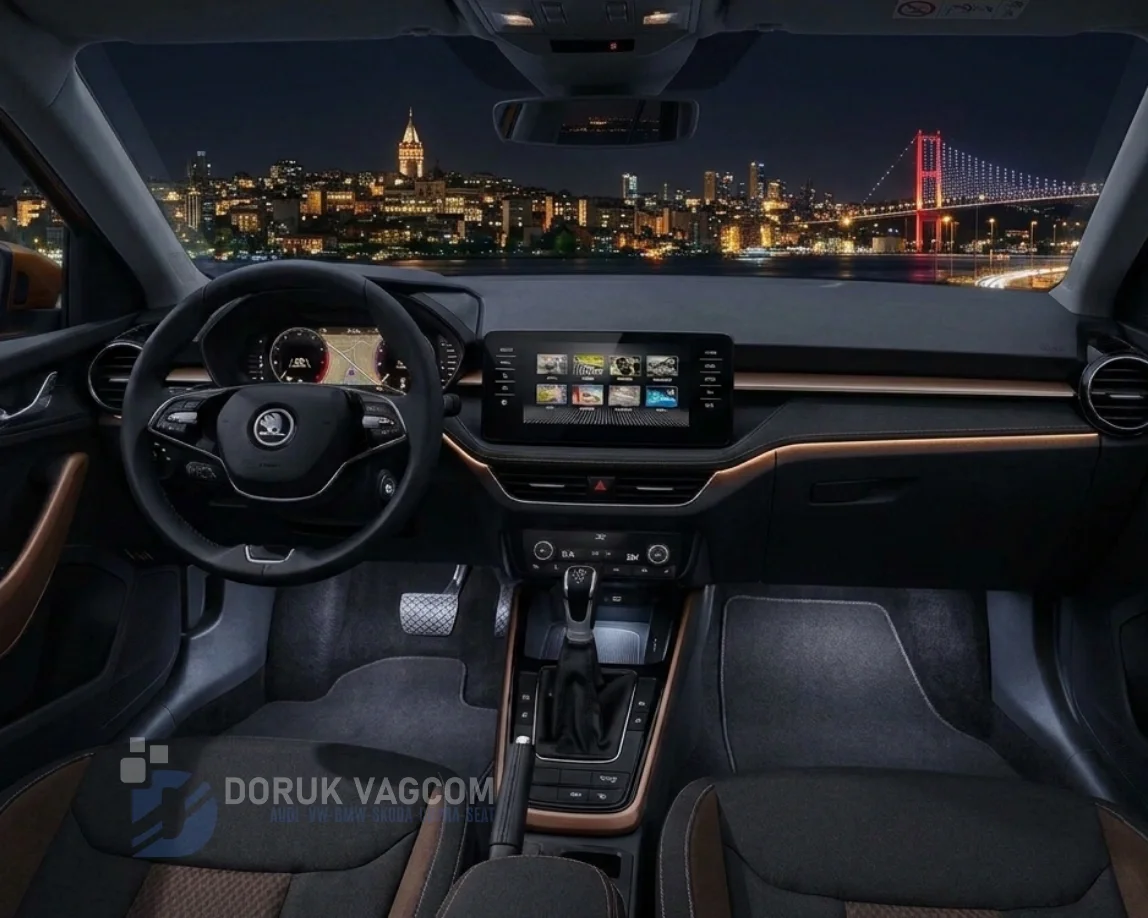 Skoda Fabia PJ (2026) Skoda Fabia Orijinal Ön Ayak Aydınlatma Montajı Navigasyon Multimedya Montajı