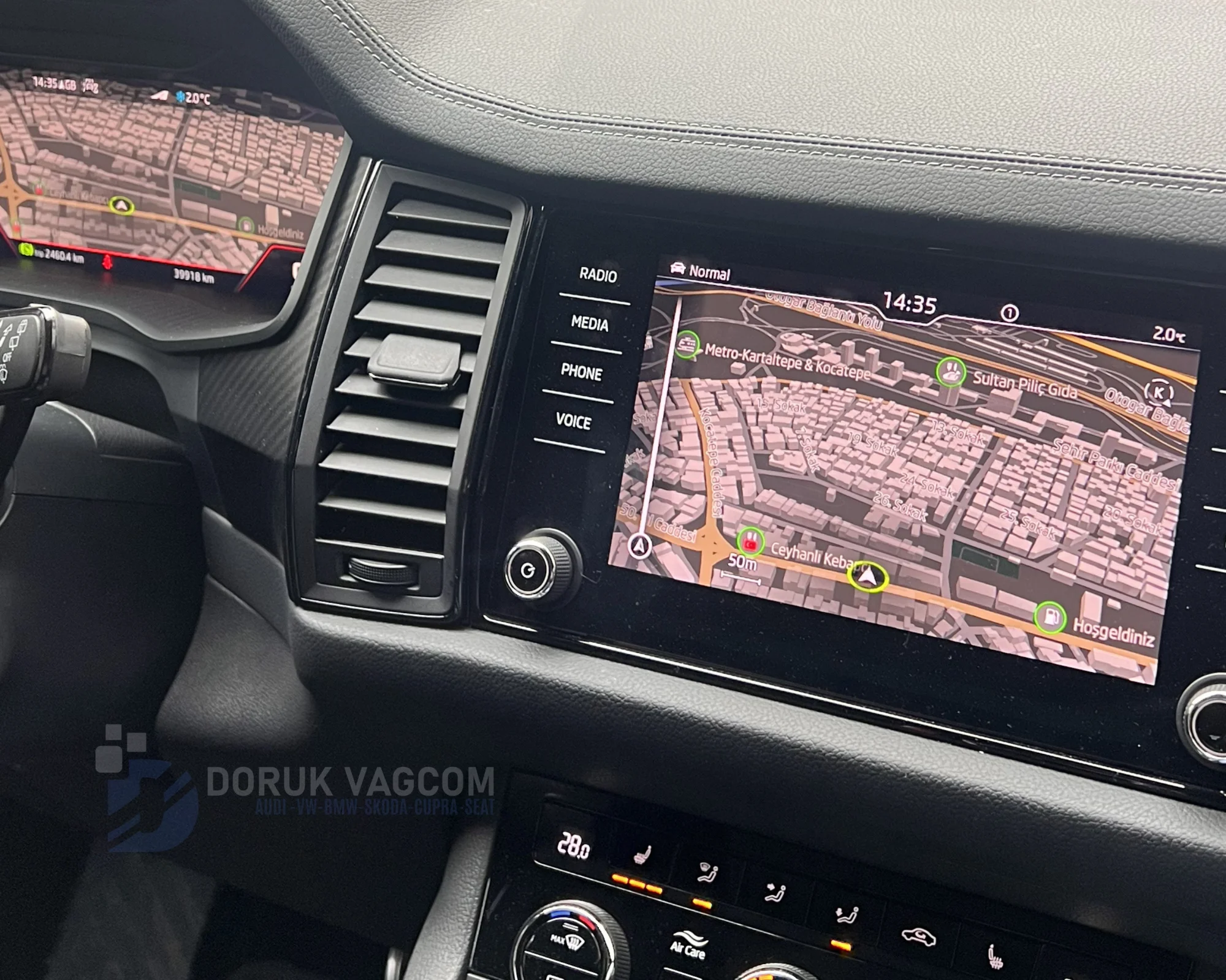Skoda Kodiaq NS7 (2016-2024) Skoda Kodiaq NS7 Orijinal Navigasyon ve Çift Ekran Harita Aktivasyonu Navigasyon Multimedya Montajı